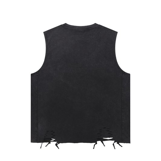 Men's Ripped Cutoff w/ White Logo